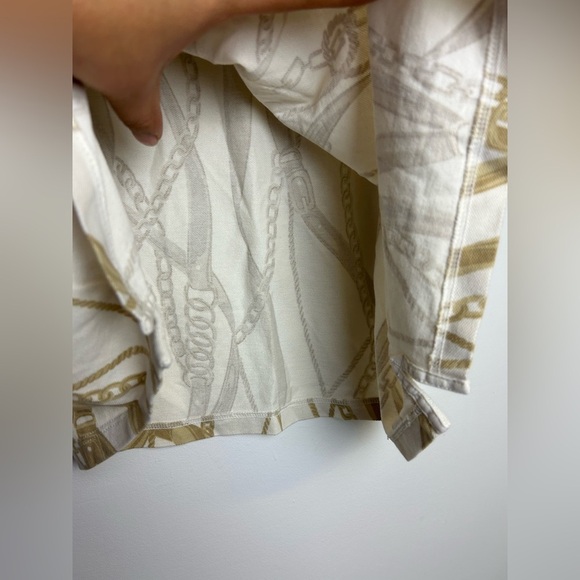 Lauren Ralph Lauren Top Black Label Size Xl Chain Print Polo Short Sleeve Stretc - Picture 7 of 13